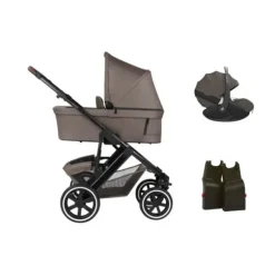 ABC Design Kinderwagen Salsa 5 Air 3-in-1 - Nature | Maxi-Cosi Pebble Autostoel – Nature | Autostoel Adapters