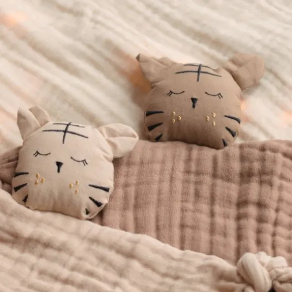 Baby Bello Toby The Tiger Knuffeldoekje - Toasted Almond