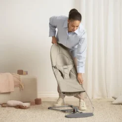 BabyBjörn Balance Soft Wipstoeltje Geweven Jersey Tri-Fabric - Zandgrijs