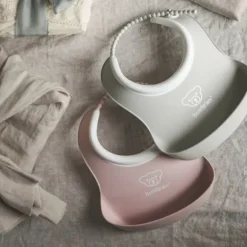 BabyBjörn Duo Slabbetje - Grijs / Pastelroze