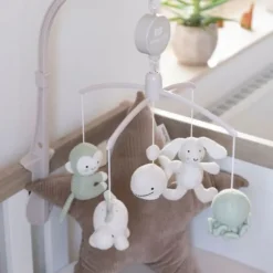 Baby's Only Animals Muziekmobiel - Laurel Green / Warm Linen
