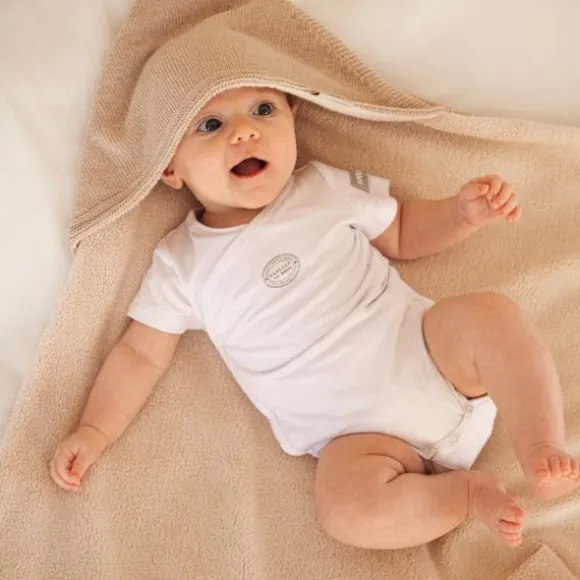 Bamboom 4 Season Hooded Baby Wrap Blanket - 75x75 cm - Stone Sand