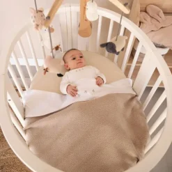 Bamboom Brushed Wiegdeken - 80x80 cm - Melange Sand