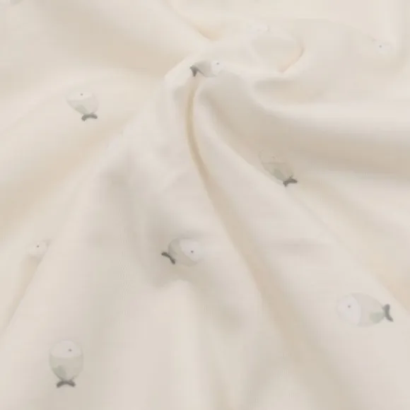 Bamboom Ledikantdeken - Jersey Print - Fishes