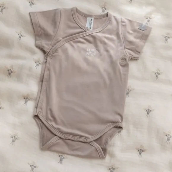 Bamboom Overslag Romper - Zand - 1 Mnd