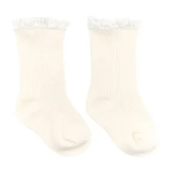 Bamboom Sokjes - Kant - Creme - 1 Mnd
