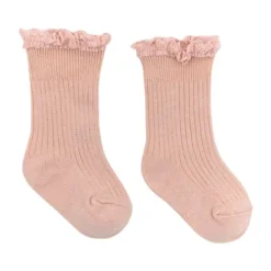 Bamboom Sokjes - Kant - Poederroze - 1 Mnd