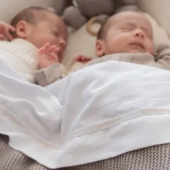 Bamboom Wieglaken Met Bies Wit