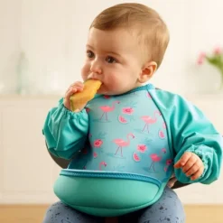 Bibetta Mouwslab Flamingo Turqoise