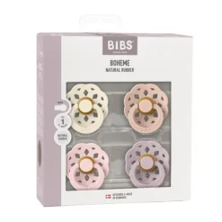 Bibs Boheme Fopspeen - 4 Pack - Size 1 - Ivory/Blush/Woodchuck/Blossom