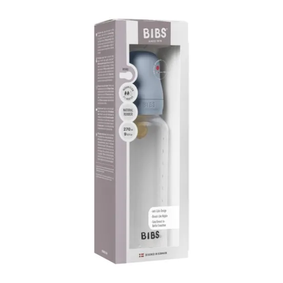 Bibs Fles - Medium Flow - 270 ml - Latex - Baby Blue