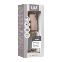 BIBS Fles - Slow Flow - 120 ml - Glas/Latex - Ivory