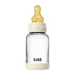 BIBS Fles - Slow Flow - 120 ml - Glas/Latex - Ivory