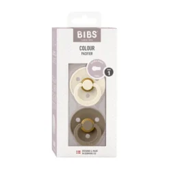 BiBs Fopspeen Dark Oak / Ivory 0-6 Mnd 2 Stuks