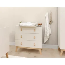 Bopita Babykamer Lines - Dune / Naturel - 2-delig - Bed 70 x 140 cm + Commode