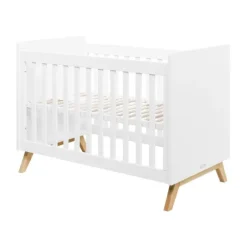 Bopita Fenna Babykamer Wit / Naturel | Bed 60 x 120 cm + Commode + Kast 2-Deurs
