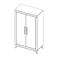 Bopita Fenna Babykamer Wit / Naturel | Bed 60 x 120 cm + Commode + Kast 2-Deurs