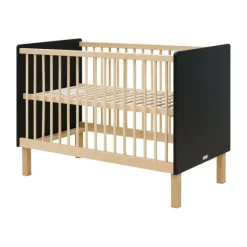 Bopita Floris Babybed Zwart / Naturel 60 x 120 cm