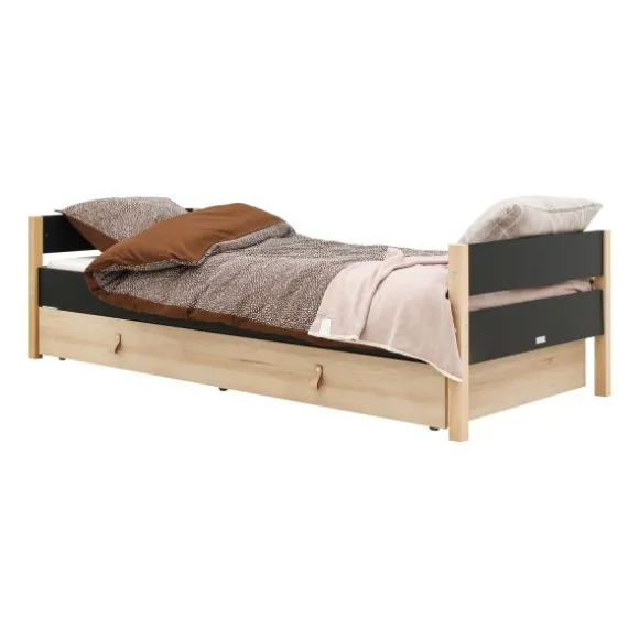 Bopita Lucas Bed - 90 x 200 cm - Zwart / Naturel