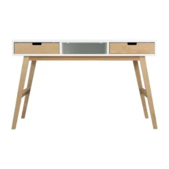 Bopita Lynn Bureau - Inclusief 2 Bakjes - Wit/Naturel