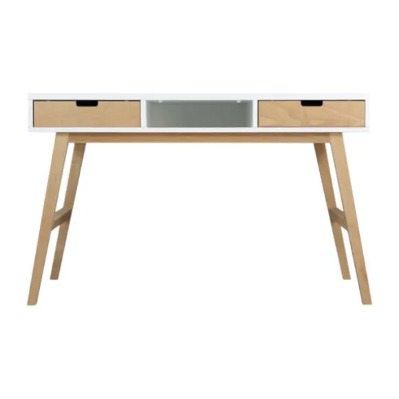 Bopita Lynn Bureau - Inclusief 2 Bakjes - Wit/Naturel