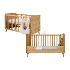 Bopita Manou Babykamer Vintage | Bed 60 x 120 cm + Commode + Kast 2 Deur