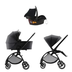 Britax Römer RIO Diamond Style 3-in-1 Kinderwagen - Teak | Kidsriver Autostoel - Curve - Black