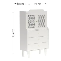 Cam Cam Copenhagen Harlequin French Cabinet - White