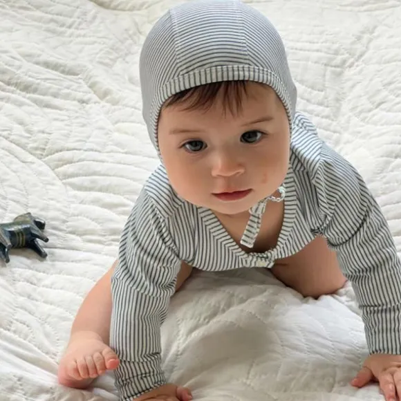 Cam Cam Copenhagen Long Sleeved Body William - 56 cm - Classic Stripes Blue