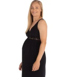Carriwell Zwangerschap En Voedingsnachthemd - Mt. S - Zwart