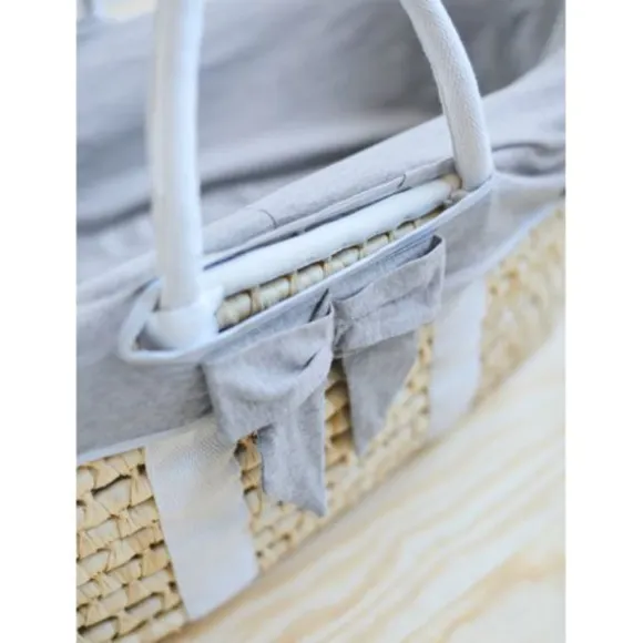 Childhome Moses Mand Inclusief Matras - Naturel - Jersey Bekleding Grijs