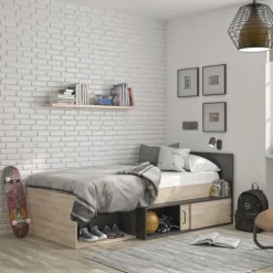 Diagone Erque 1-Persoons Bed - 90x200 cm - Eiken Krönberg Licht