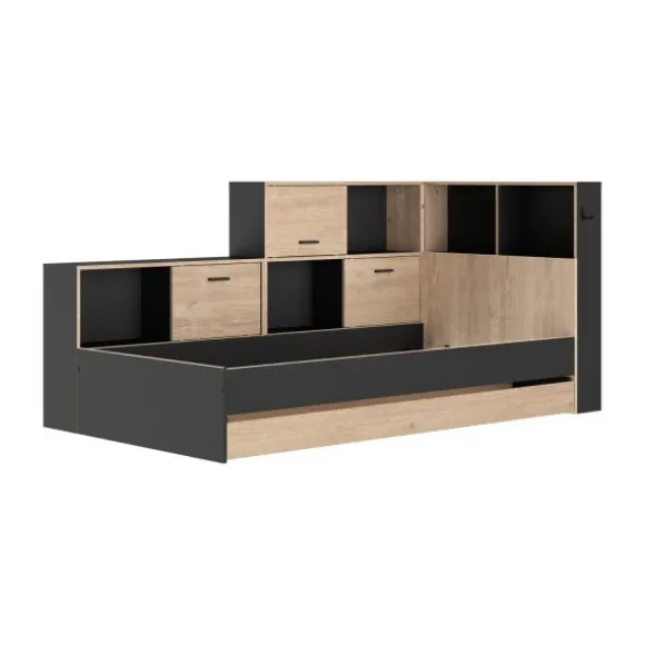 Diagone Erwan Opbergbed - 90x200 cm - Artisan Eiken