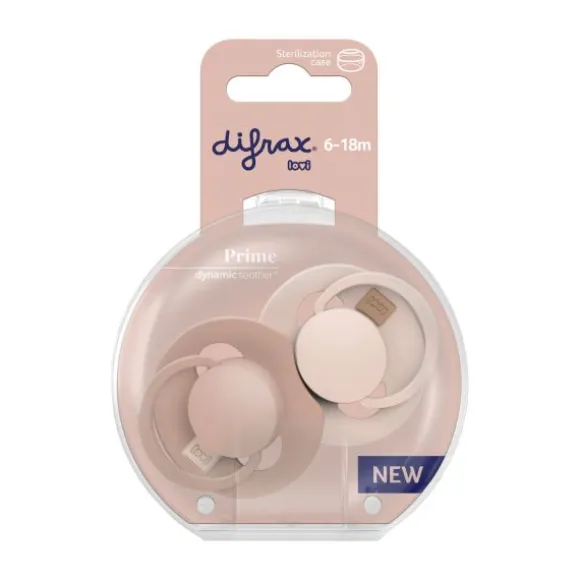 Difrax Dynami Lovi Prime Fopspeen - 6-18mnd - 2st - Nude/Blush
