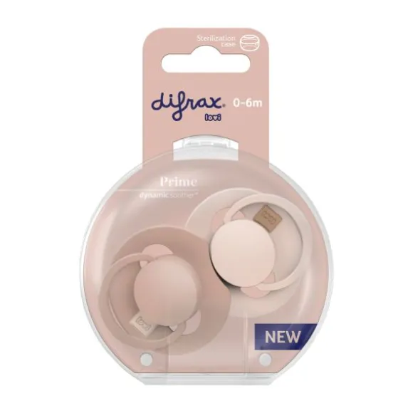 Difrax Dynamic Lovi Prime Fopspeen - 0-6mnd - 2st. - Nude / Blush