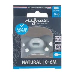 Difrax Naturel Fopspeen Blauw 0-6 Mnd