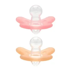 Difrax Siliconen Fopspeen Raspberry / Caramel 6-12 Mnd 2 Stuks