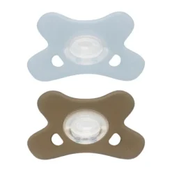 Difrax Siliconen Fopspeen Blauw / Grijs 0-6 Mnd 2 Stuks