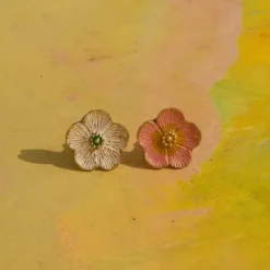 Doing Goods Knop - Faye Flower - Wit Messing