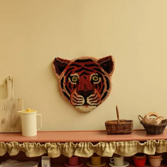 Doing Goods Wanddecoratie - Tapis Amis - Tula Wijze Tijger Dierenkop