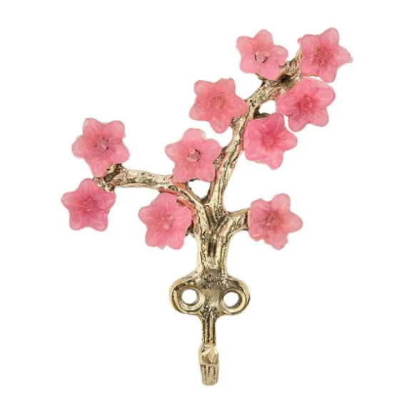 Doing Goods Wandhaak - Elodie Bloem - Messing met Roze Bloemen