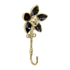 Doing Goods Wandhaak - Liv Bloem Zwart - Messing