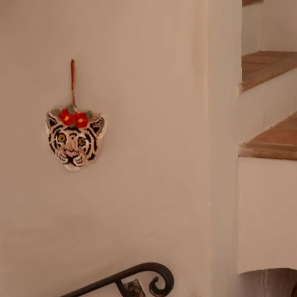 Doing Goods Wandhanger Dierenkop - Tapis Amis - Floral Witte Tijger