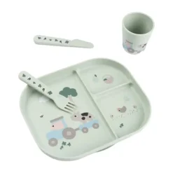 Done by Deer Foodie Dinerset met Zuignap - Tiny Farm - Groen