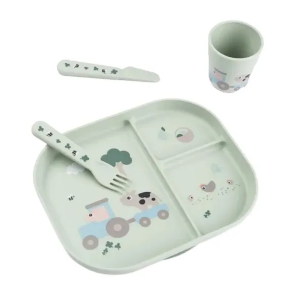 Done by Deer Foodie Dinerset met Zuignap - Tiny Farm - Groen