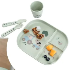 Done by Deer Foodie Dinerset met Zuignap - Tiny Farm - Groen