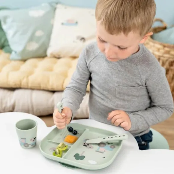 Done by Deer Foodie Dinerset met Zuignap - Tiny Farm - Groen