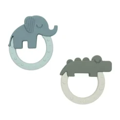 Done By Deer Friends Bijtring Green / Blue 2 Stuks