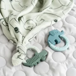 Done By Deer Friends Bijtring Green / Blue 2 Stuks