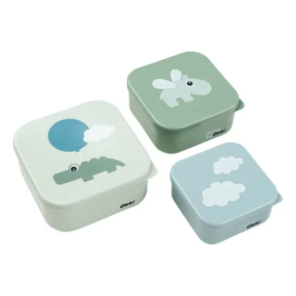 Done By Deer Happy Clouds Snackbox Green 3 Stuks